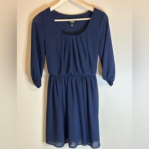 by & by Classic Navy Midi Dress - Small - P2P & Hip to Hem 18”